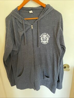 Salty Dog Men's Blue Zip Hoodie